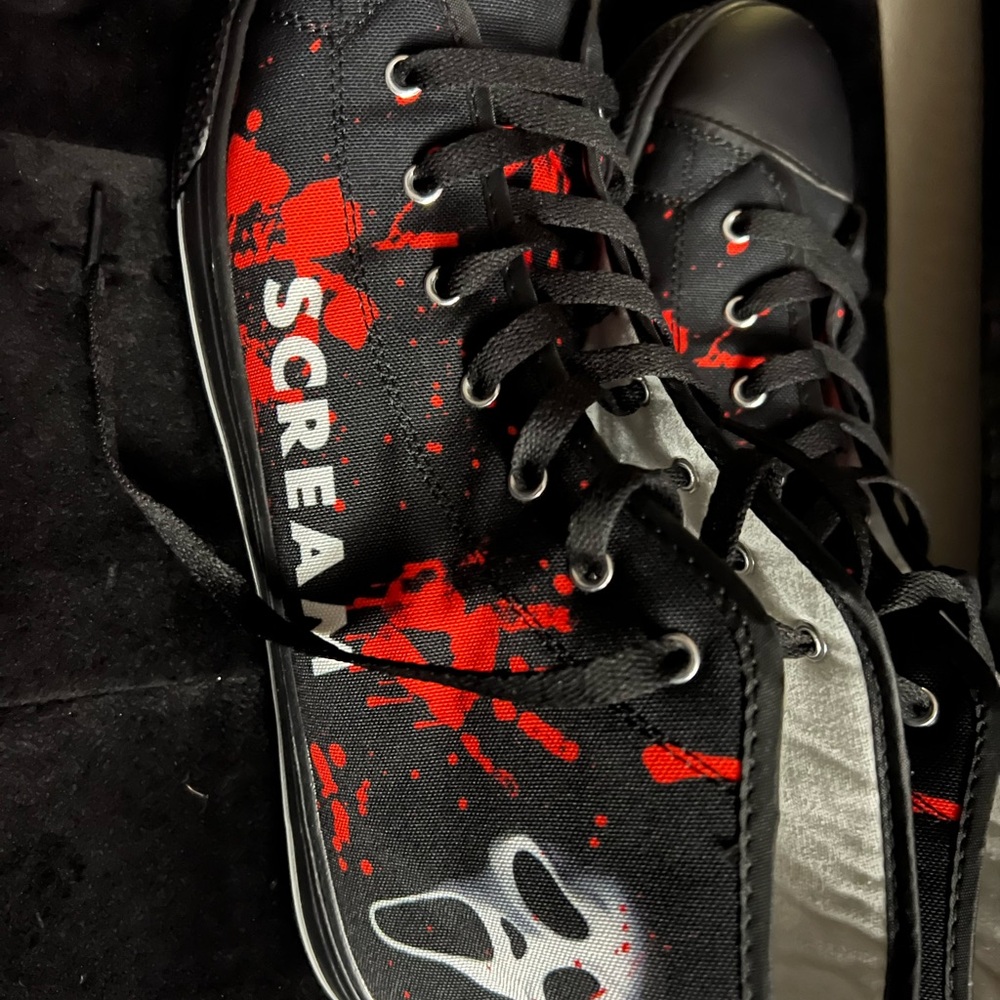 Scream Black and Red High-Top Sneakers